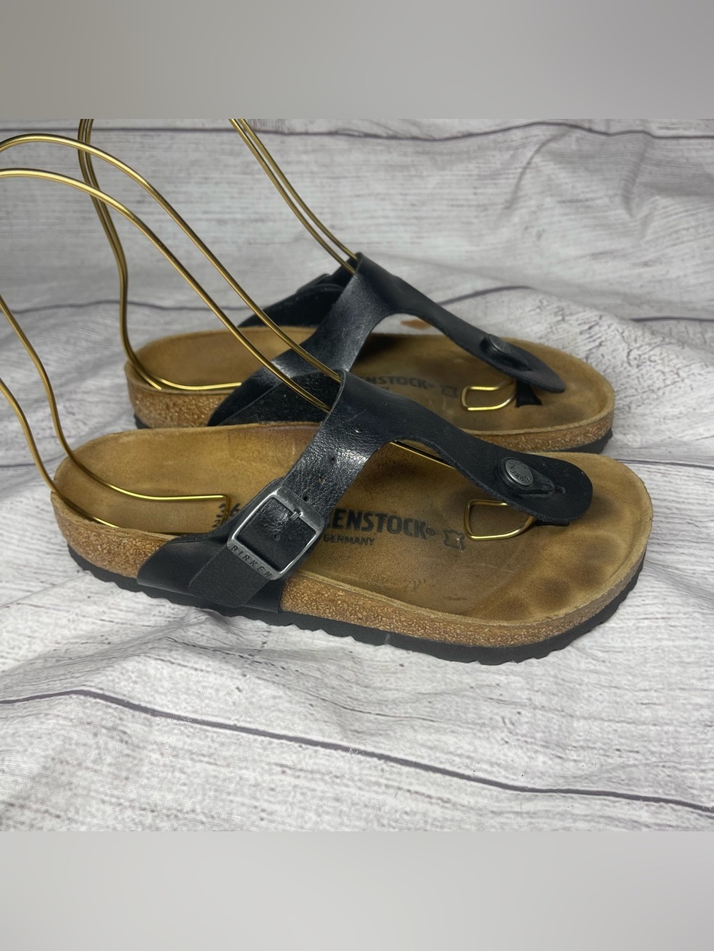 Birkenstock Women’s 5 (EU 36) Gizeh Black Birko-Flor Sandals